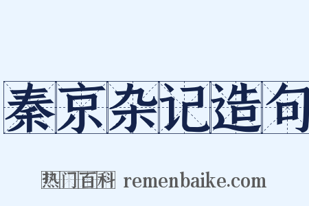秦京杂记造句是什么意思的图片